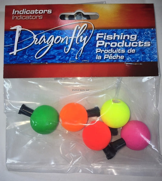Dragonfly 5/8" Ball Strike Indicator 5pk - Assorted Big Rock Sports