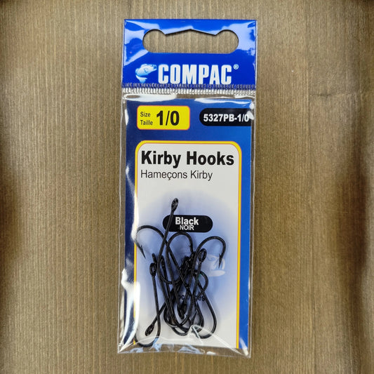 COMPAC Black Kirby Hooks #1/0 11pcs C.G. Emery