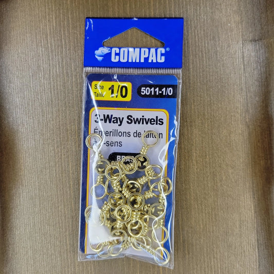 COMPAC Brass 3-way Swivel #1/0 10PCS C.G. Emery