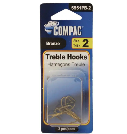 COMPAC Bronze Treble Hooks #6 3/pk C.G. Emery