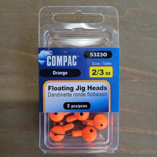 COMPAC Floating Jig Heads Orange #2 Hook 5/pk C.G. Emery