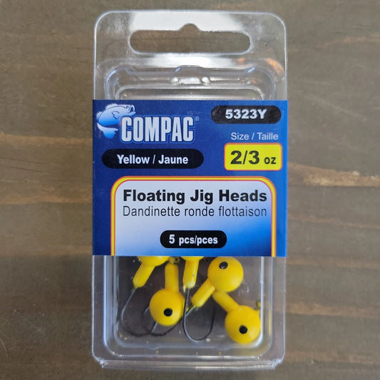 COMPAC Floating Jig Heads Yellow #2 hook 5/pk C.G. Emery