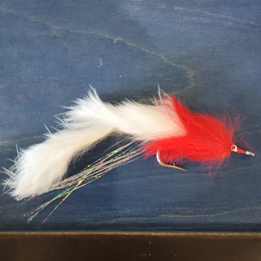 Pike Fly Red & White Double Bunny 5/0 Cariboo