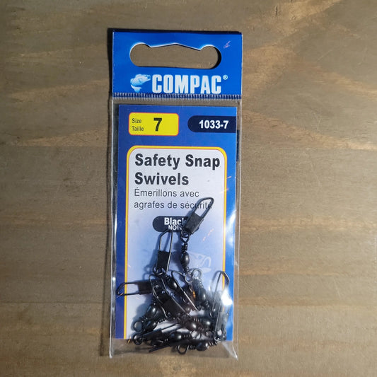 COMPAC Safety Snap Swivels Black Size #7 10/pk C.G. Emery