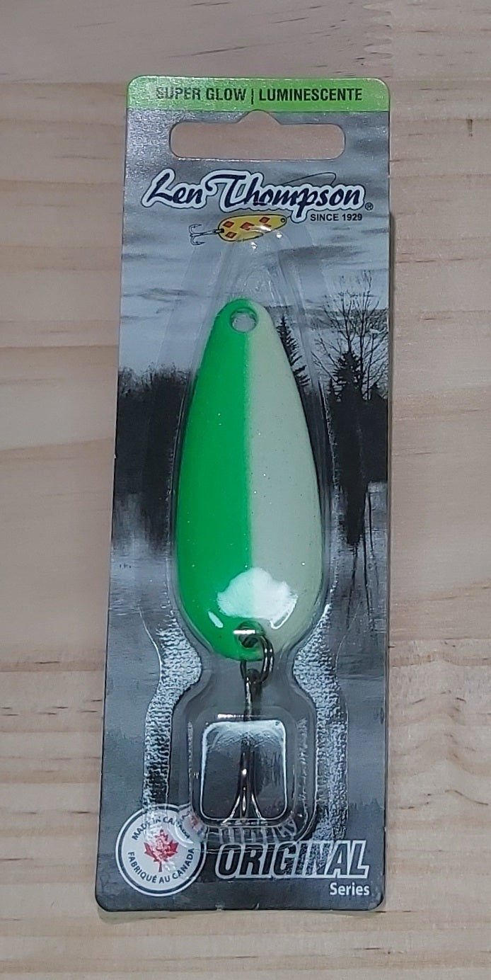 Len Thompson Glowing White & Green Spoons - Stony Tackle Shack