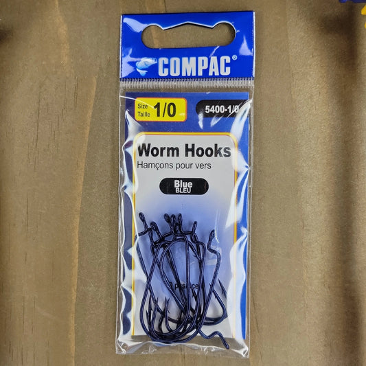 COMPAC Worm Hooks #1/0 10pack C.G. Emery