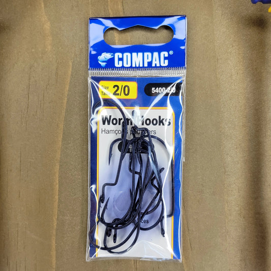 COMPAC Worm Hooks #2/0 10pack C.G. Emery