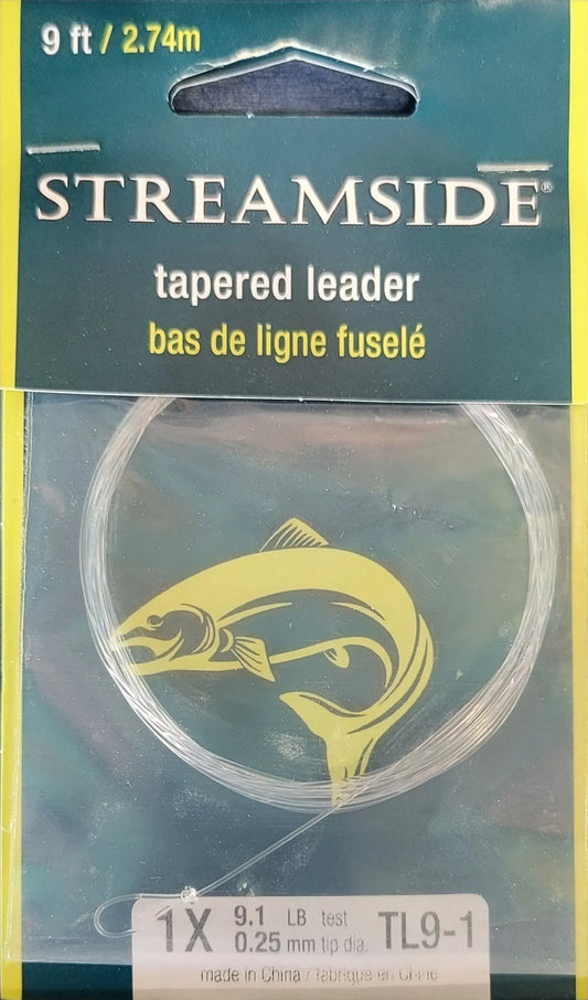 Streamside Tapered Leader 1x 9.1lbs0.25mm tiTip Dia. 9ft C.G. Emery