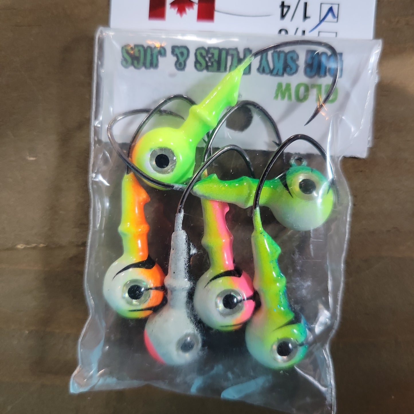 Big Sky Mean Machine 1/4oz Glow Jig Heads 4/pack - Stony Tackle Shack