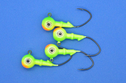 Big Sky Mean Machine 1/4oz Glow Jig Heads 4/pack Big Sky