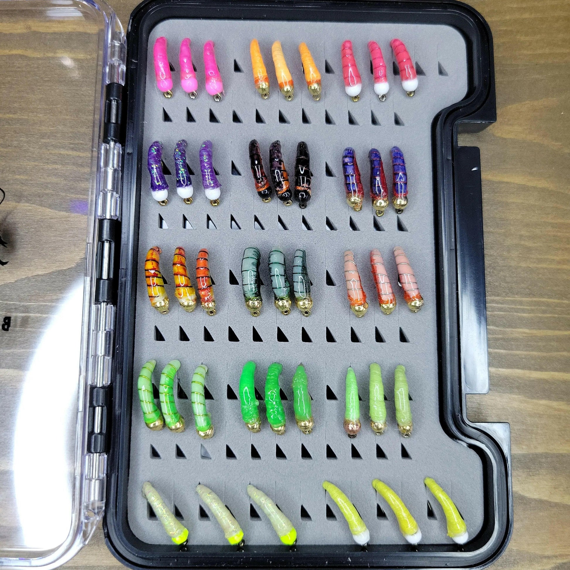 Big Sky Pan Fish Loaded Tungsten Ice Bug Case 42pcs.