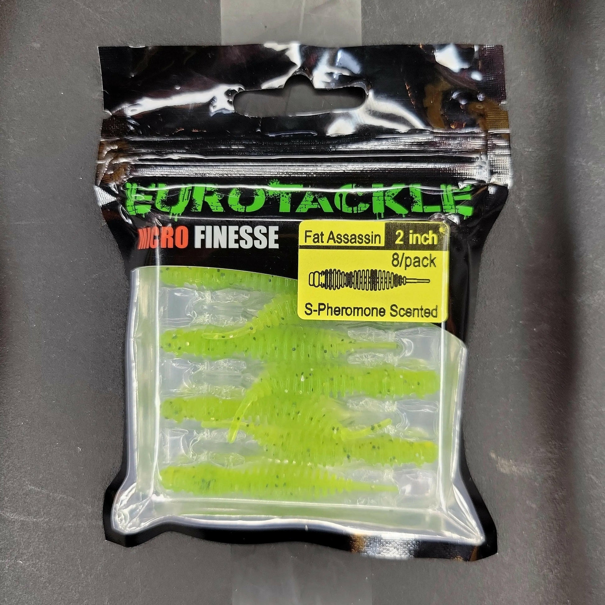 Euro-Tackle Fat Assasin Bait Chartreuse 8/pk C.G. Emery