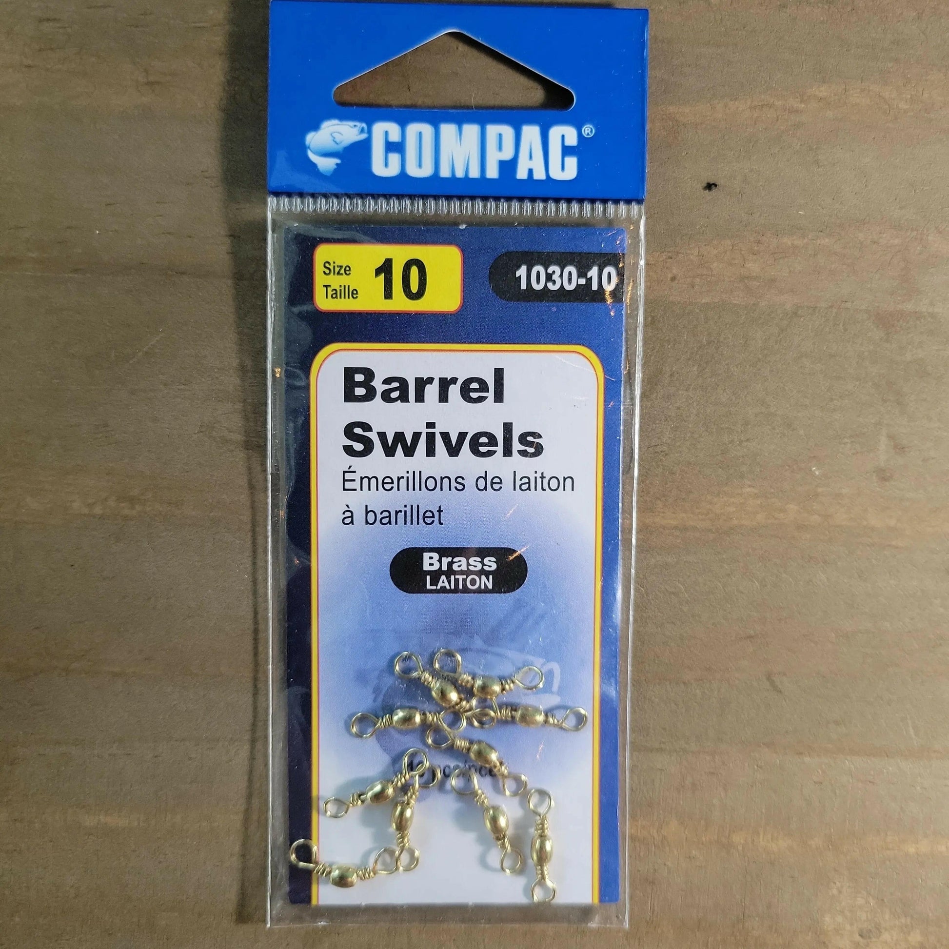 COMPAC Barrel Swivels Brass #10 10pack.