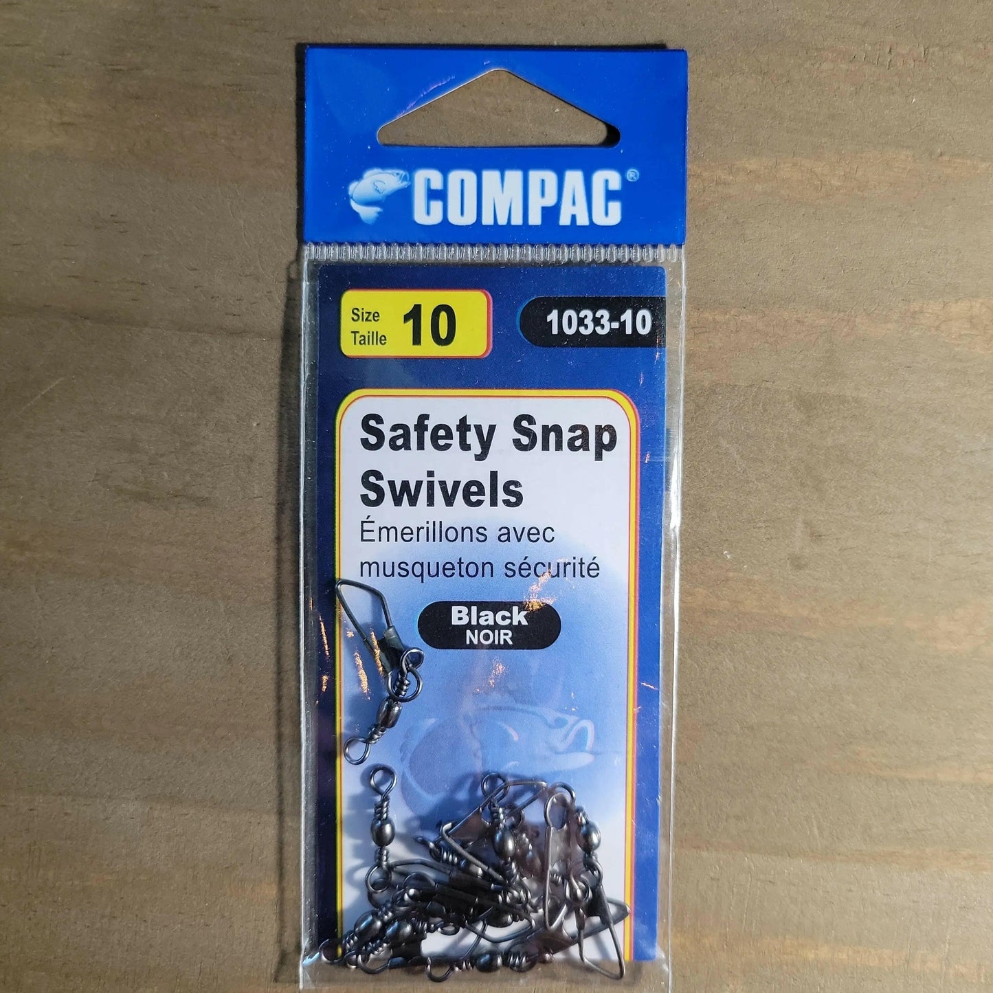 COMPAC Safety Snap Swivels Black Size #10 10/pk.