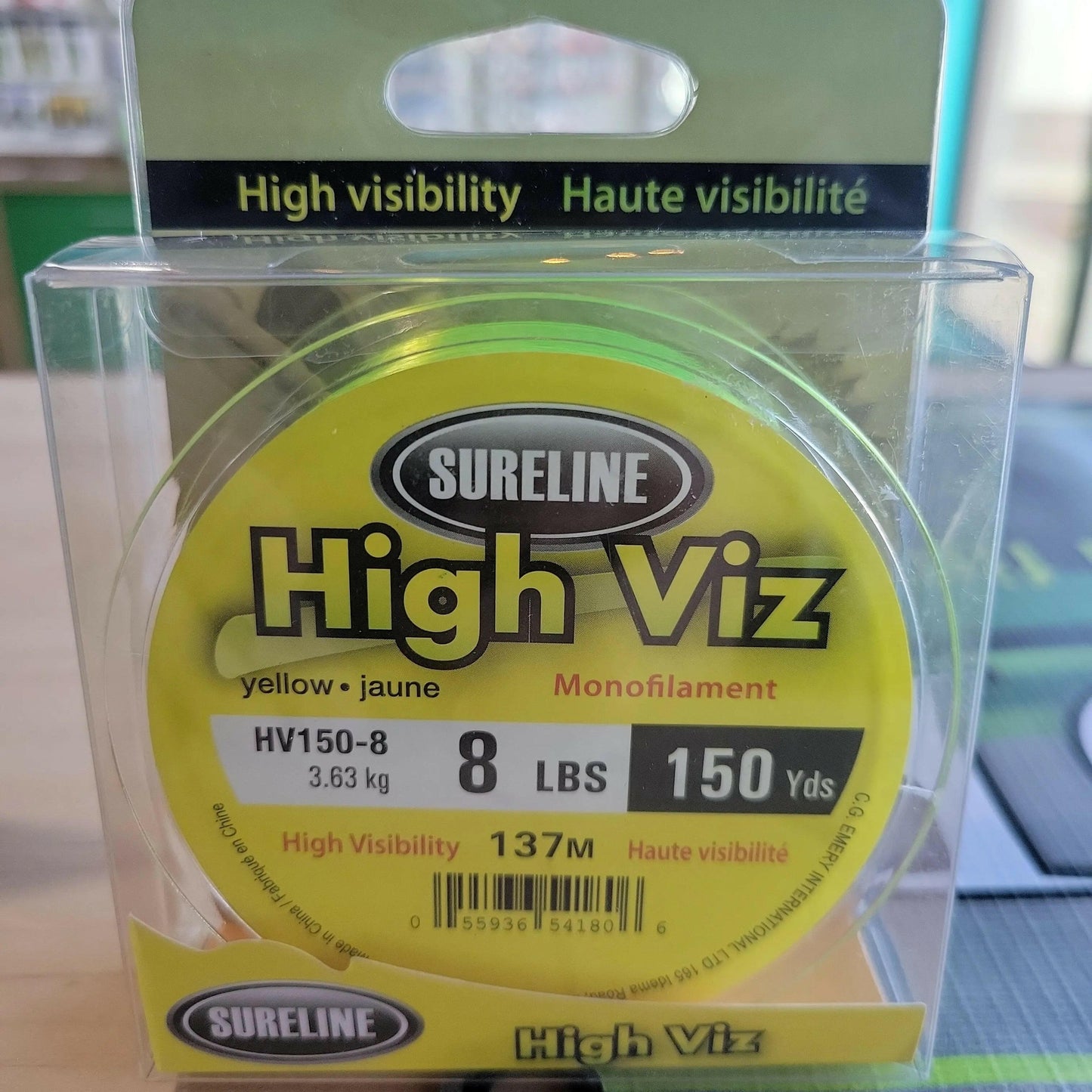 Sureline High Viz Monofilament Line 8lbs 150yds.