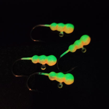 Big Sky Gruesome Grubs Glow Jigs 1/8oz 4/pack Big Sky