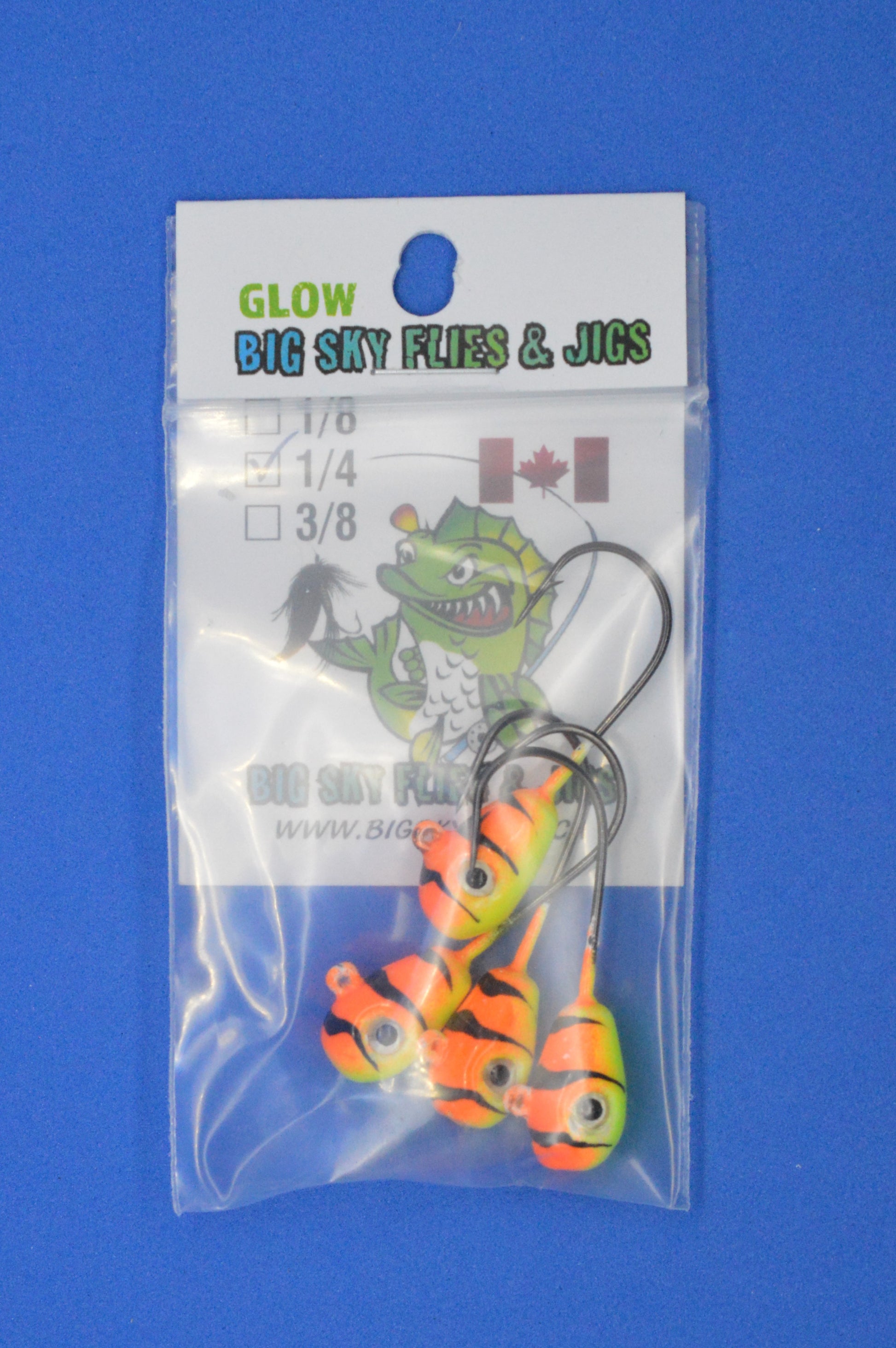 Big Sky Deluxe KnockOut 1/4oz Glow Jigs 4/pack Big Sky