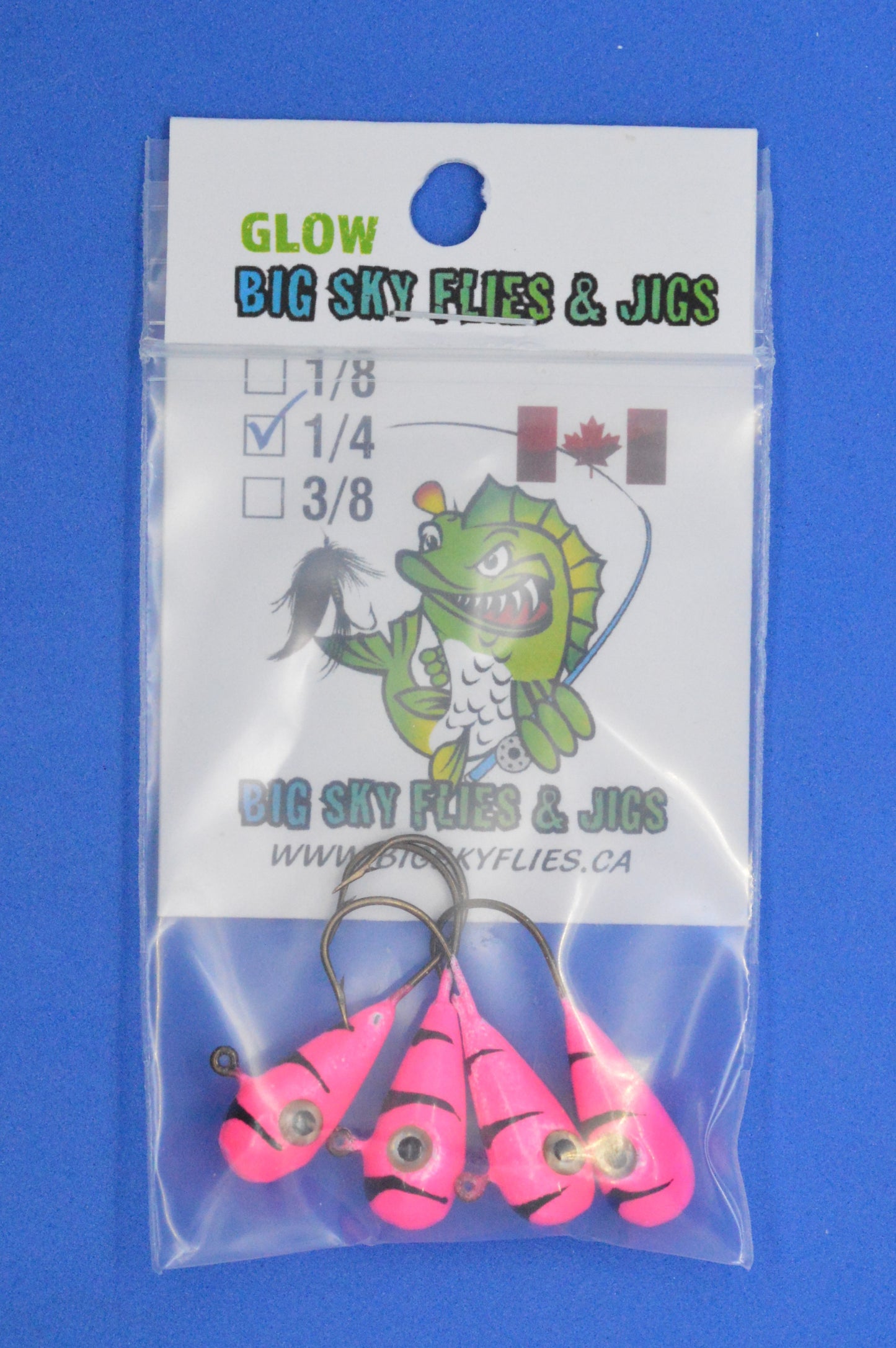 Big Sky Kalidascope 1/4oz Glow Jigs 4/pack Big Sky