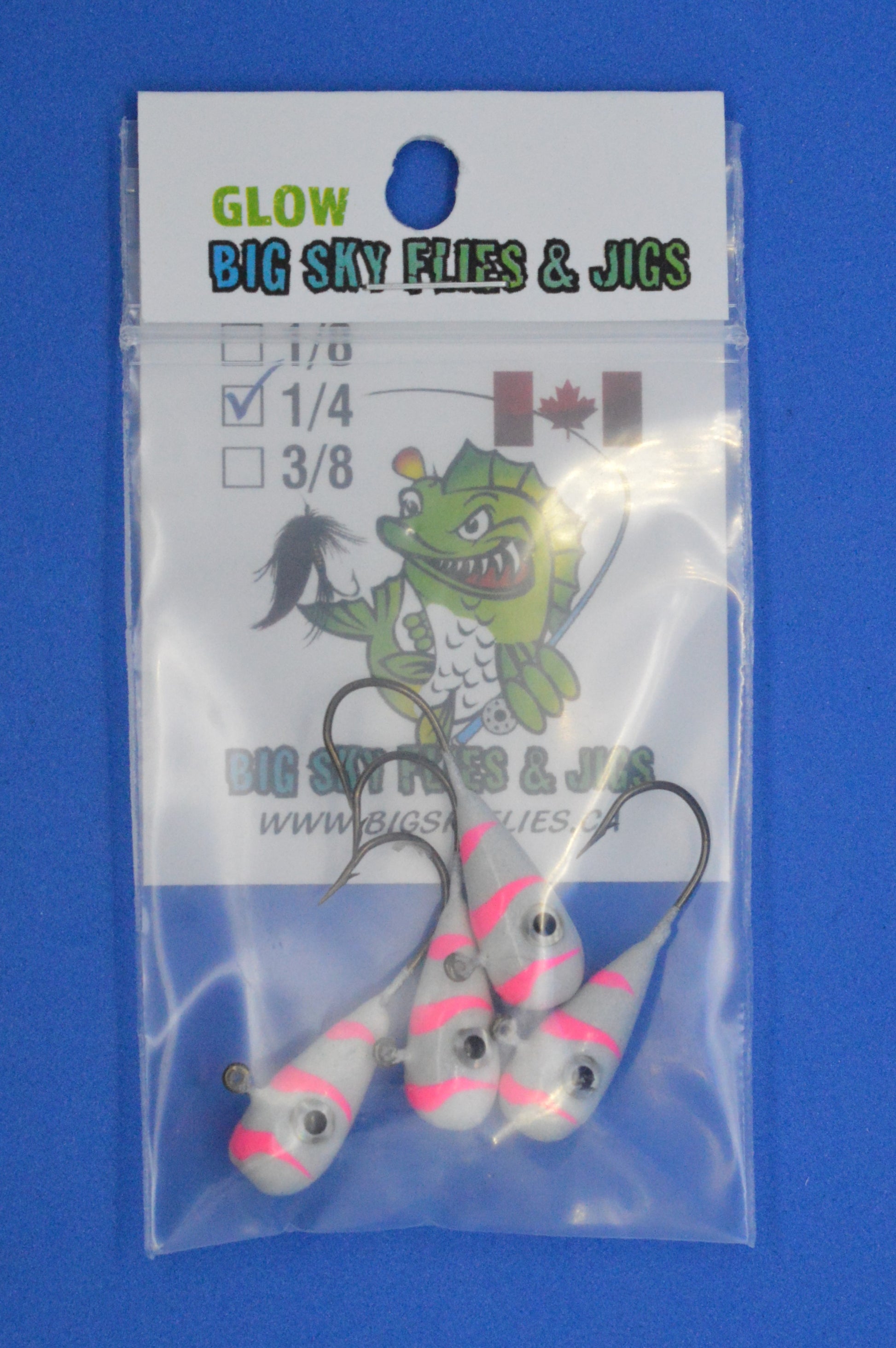 Big Sky Kalidascope 1/4oz Glow Jigs 4/pack Big Sky