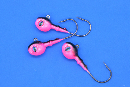 Big Sky Snake Eye 1/4oz Glow Jigs 3/pack Big Sky