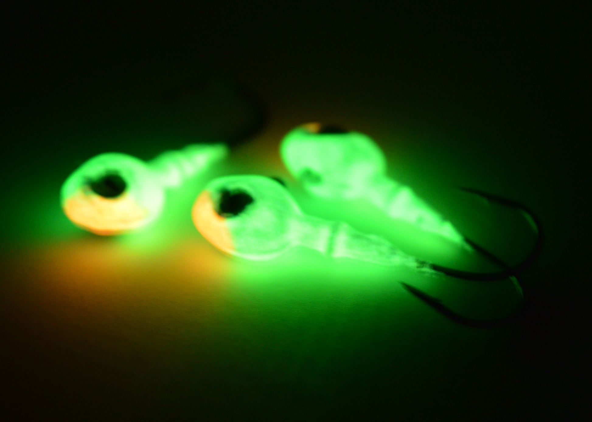 Big Sky Snake Eye 1/4oz Glow Jigs 3/pack Big Sky