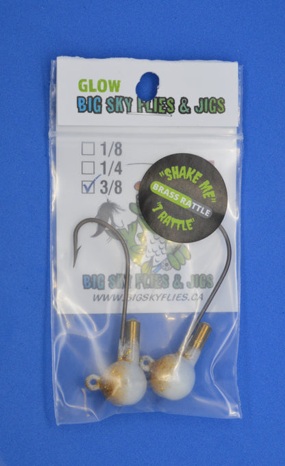 Big Sky Rock & Roll Rattling Ball Jigs Glow 3/8oz 2/pack Big Sky