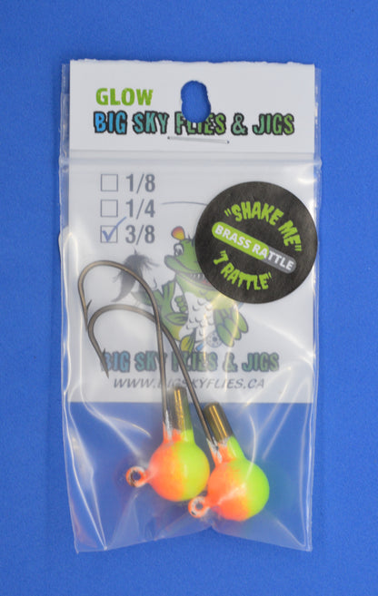 Big Sky Rock & Roll Rattling Ball Jigs Glow 3/8oz 2/pack Big Sky