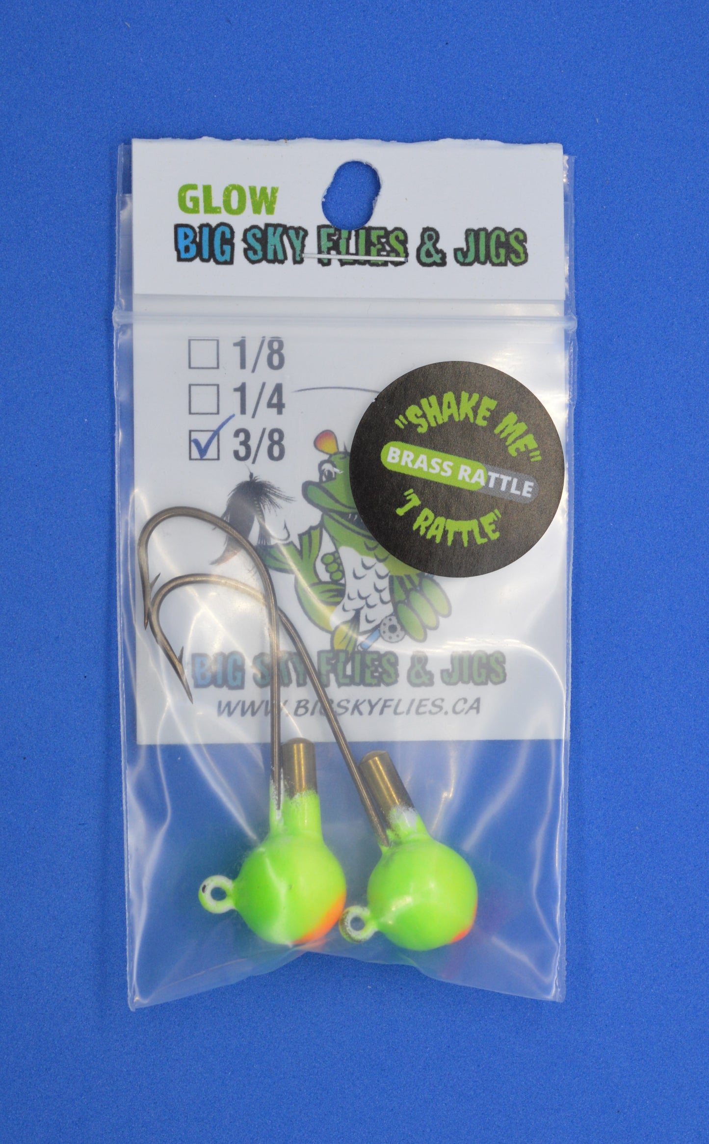 Big Sky Rock & Roll Rattling Ball Jigs Glow 3/8oz 2/pack Big Sky