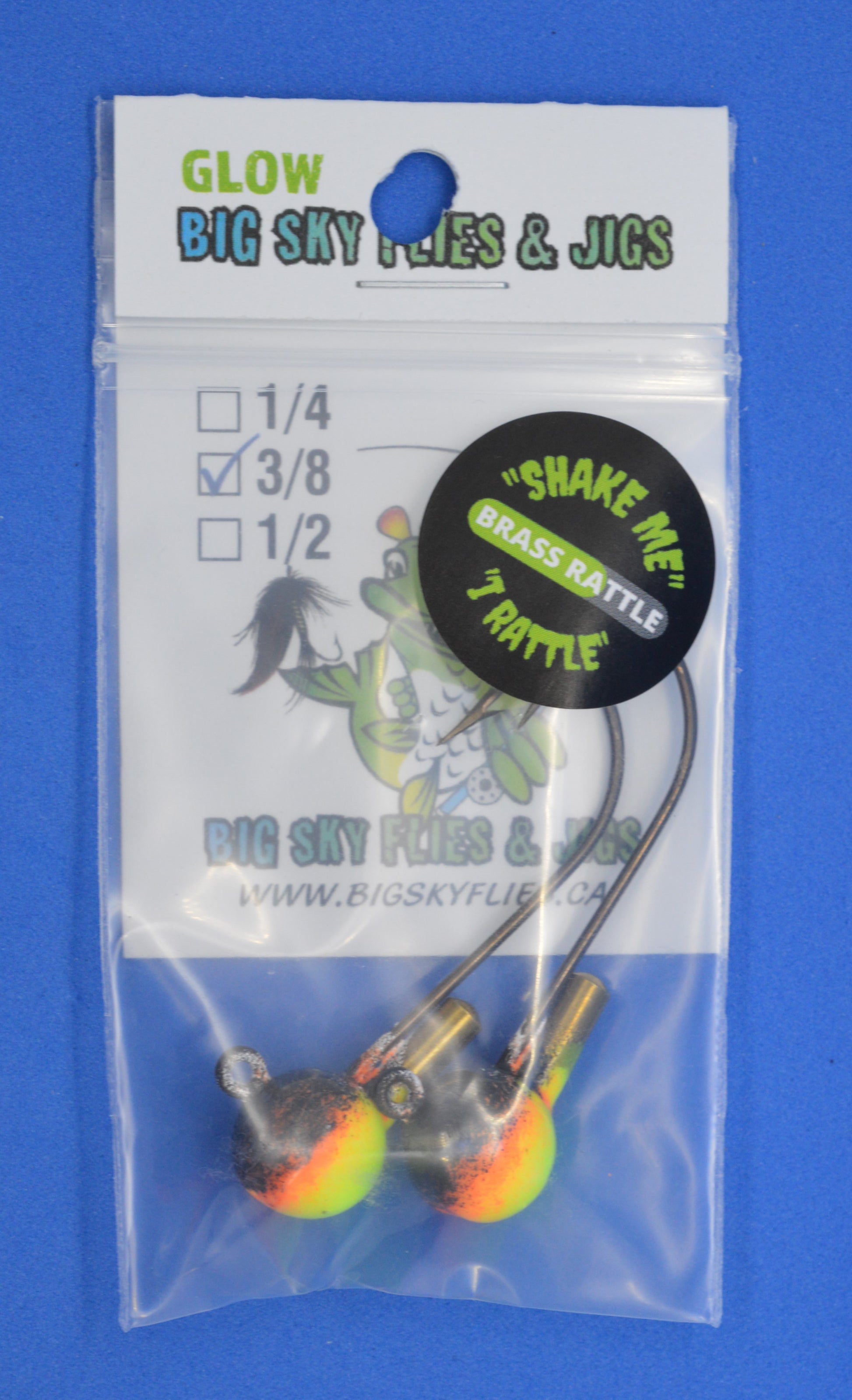 Big Sky Rock & Roll Rattling Ball Jigs Glow 3/8oz 2/pack Big Sky