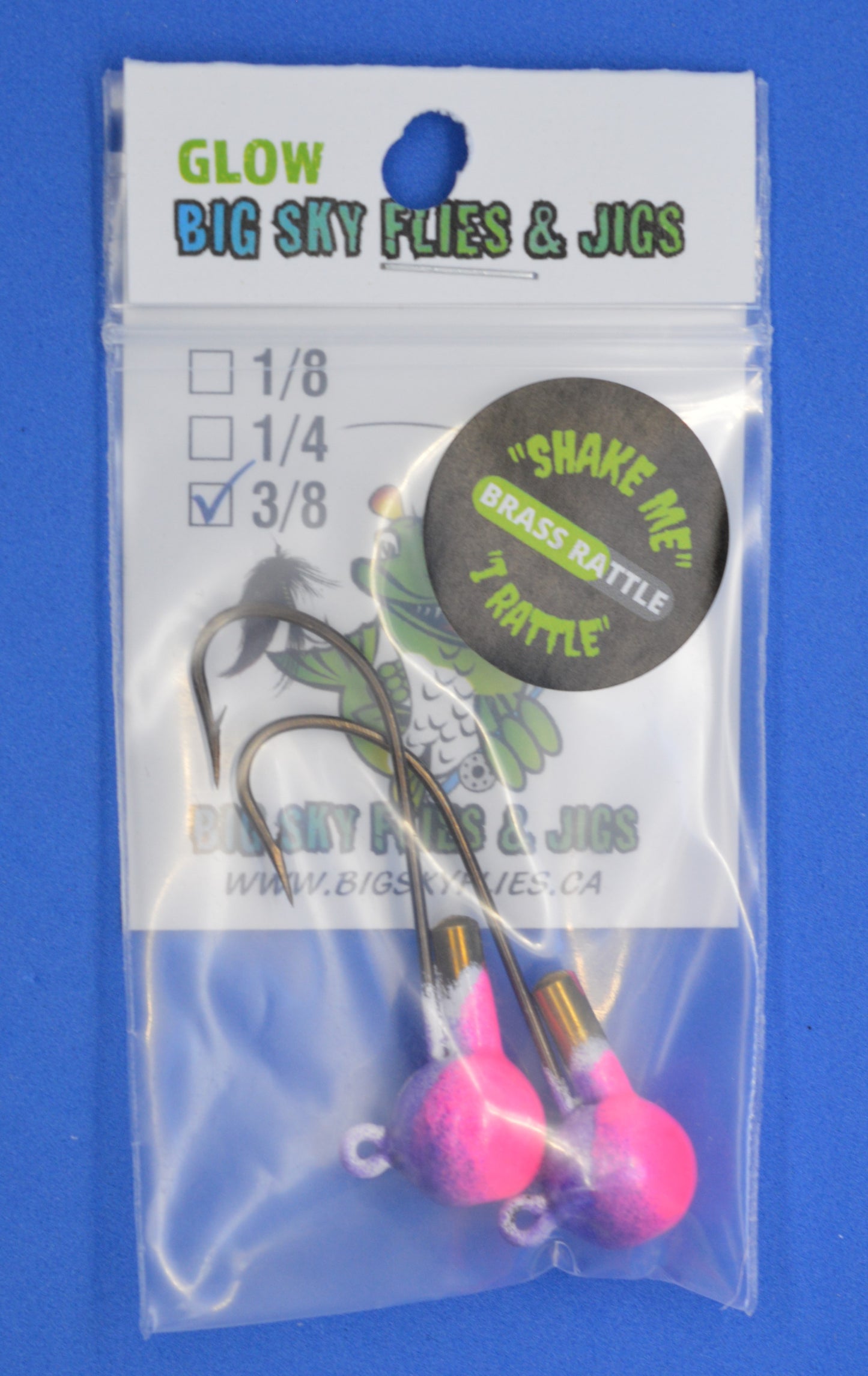 Big Sky Rock & Roll Rattling Ball Jigs Glow 3/8oz 2/pack Big Sky