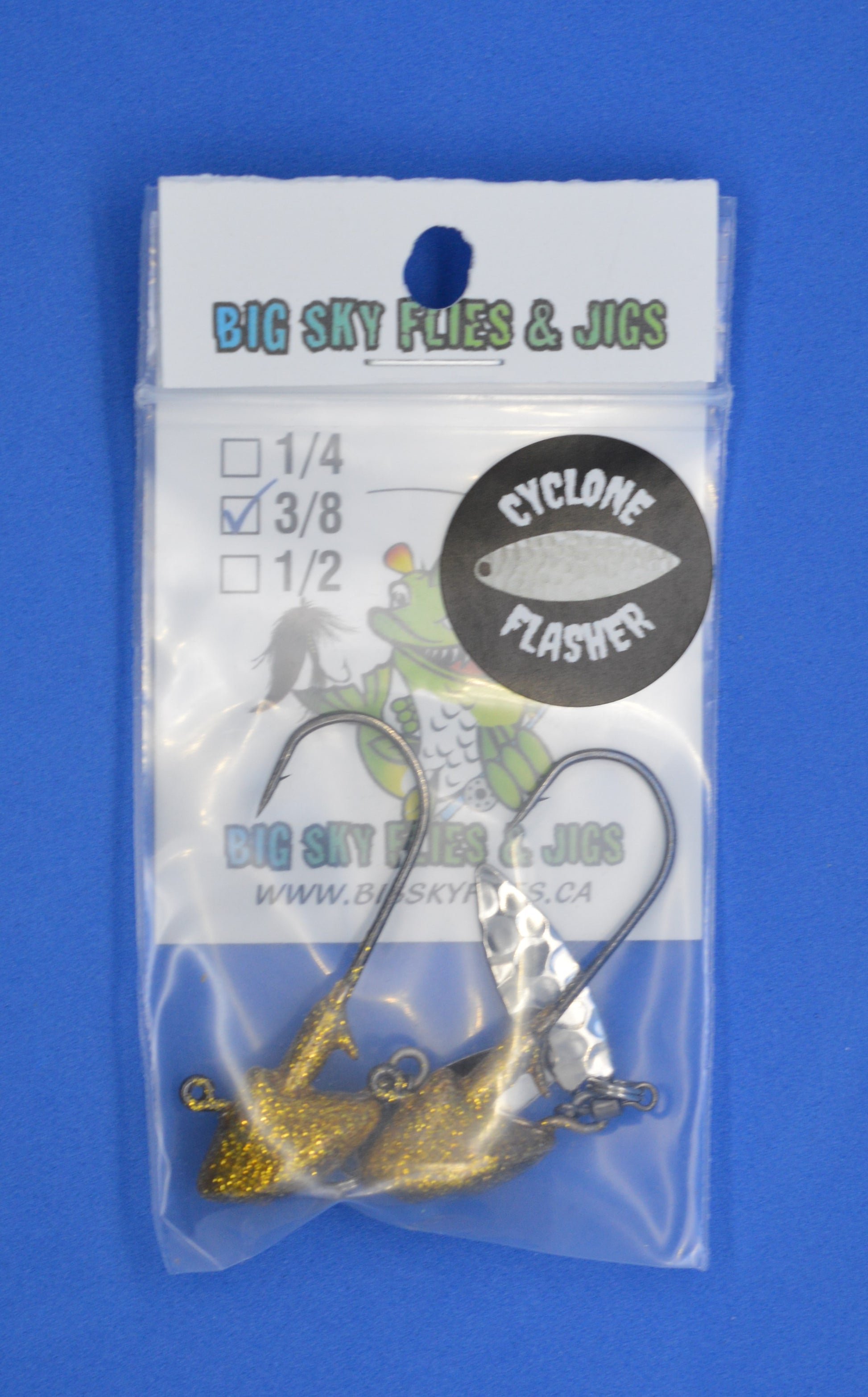 Big Sky Cyclone Flasher Jigs 3/8oz 2/pack (Non-Glowing) Big Sky