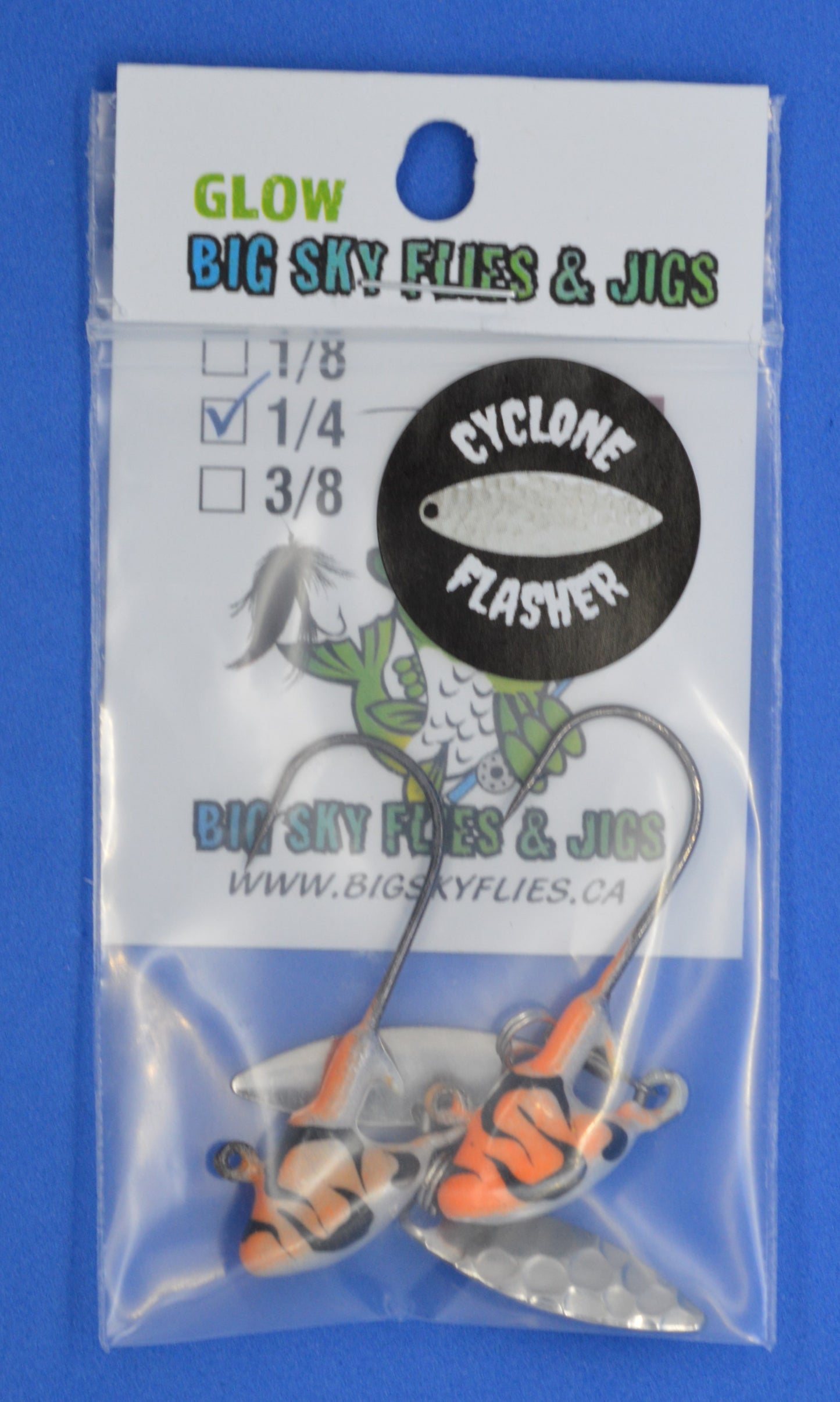 Big Sky Deluxe Cyclone Glow Jigs 3/8oz 2/pack Big Sky