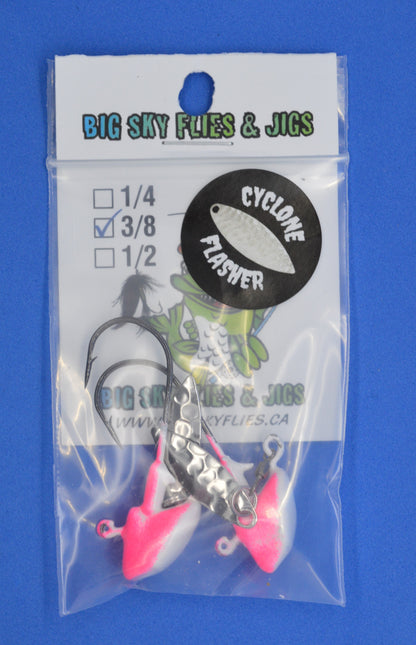 Big Sky Cyclone Flasher Jigs 3/8oz 2/pack (Non-Glowing) Big Sky