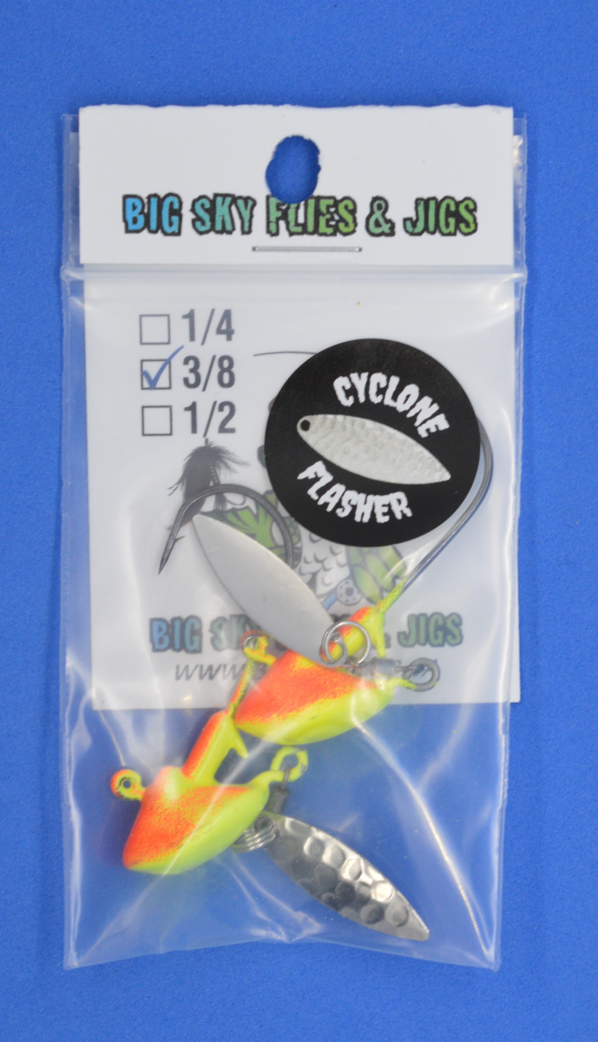 Big Sky Cyclone Flasher Jigs 3/8oz 2/pack (Non-Glowing) Big Sky